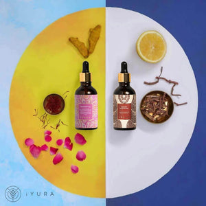 Day & Night Face Oil Duo - Best Moisturizer for Healthy Skin - Ayurvedic Natural Skincare Set. Beauty set iYURA 