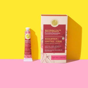 Rufolia Periorbital Eye-mulsion : Brighten, Soothe and Firm Under-Eyes with Manjistha, Aloe Vera, Niacinamide and Hyaluronic Acid Eye Cream A Modernica Naturalis 