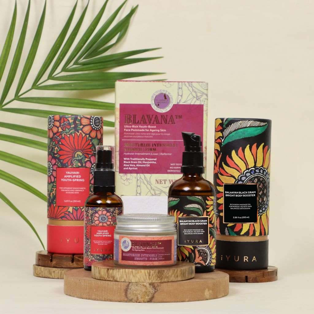 The Ayurveda Experience Black Gram Edit - Face and Body Trio with 2 Aroma Options of Body Oil Skin Care A Modernica Naturalis MEDITATIVE FRANKINCENSE AND WARM VANILLA 